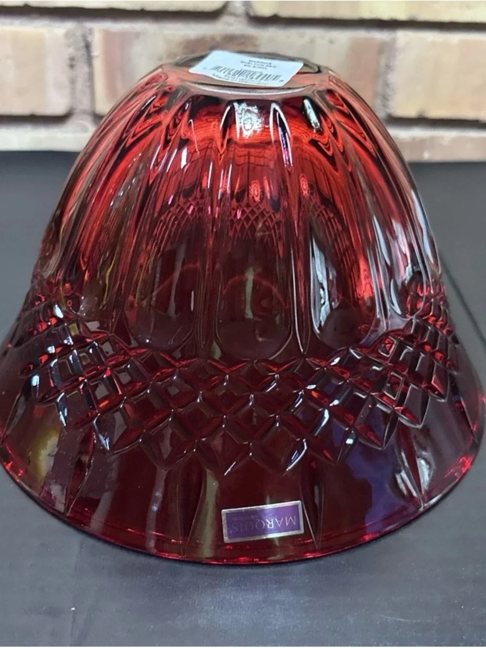 Waterford SHELTON 8” Bowl in Ruby RED Germany Cut Crystal Dish Marquis with Tag